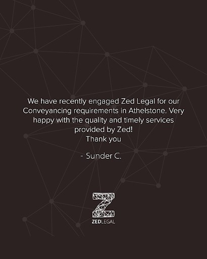 Thank you, Sunder, for your kind feedback and for trusting Zed Legal with your conveyancing matter. We are pleased to hear you were happy with the quality and timeliness of our service.

.
.
.

#ZedLegal #LegalService #ClientReview #Conveyancing #PropertyLaw #AustralianLaw #AdelaideLawyer #LawSimplified